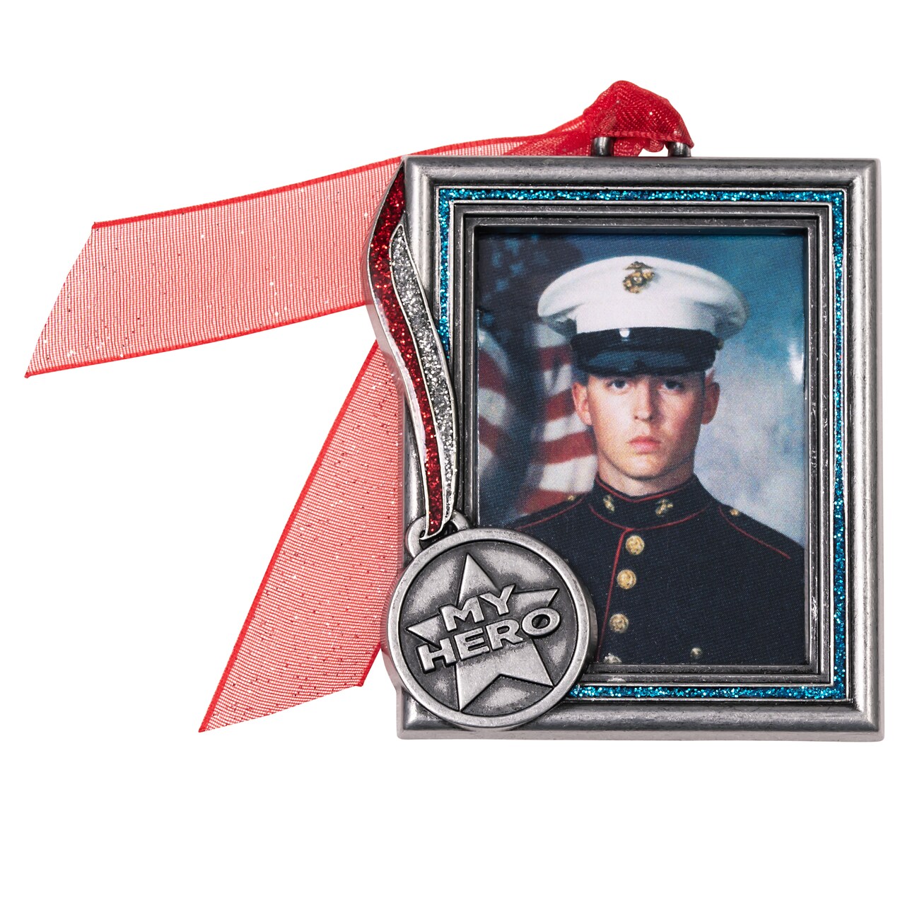 Gloria Duchin Pewter Metal My Hero Military Picture Photo Frame Ornament